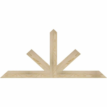 Ekena Millwork Saratoga Rough Sawn Timber Gable Bracket, Douglas Fir, 60"W x 27"H x 2"D x 4"F, 11/12 Pitch GBW060X27X0204SAR00RDF
